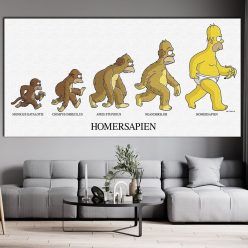 The Simpsons Evolutions HomerSapien Printed on Canvas