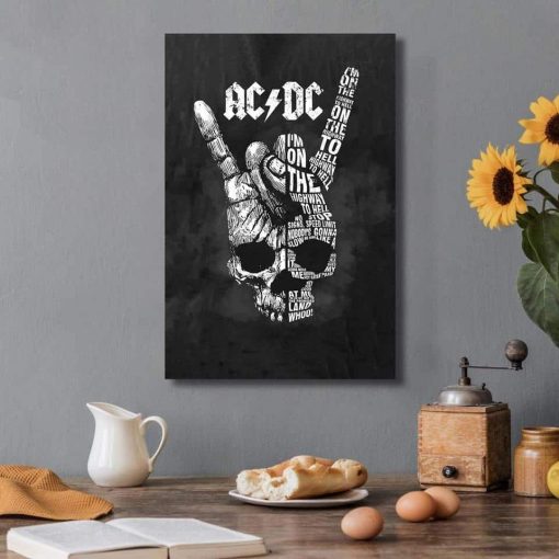 Pictures of the Australian Rock Band AC-DC Printed on Canvas - Image 2