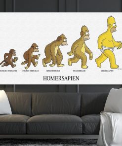 The Simpsons Evolutions HomerSapien Printed on Canvas