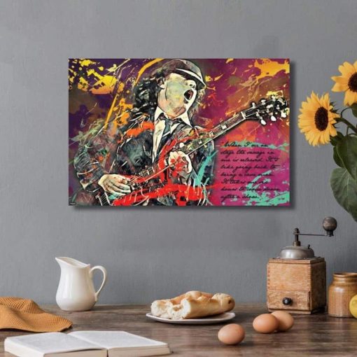 Pictures of the Australian Rock Band AC-DC Printed on Canvas - Image 12