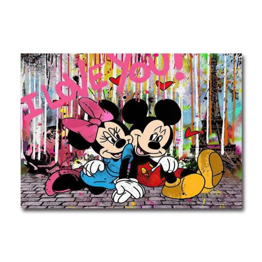 Graffiti Artwork With Disney Characters Printed on Canvas - Image 3