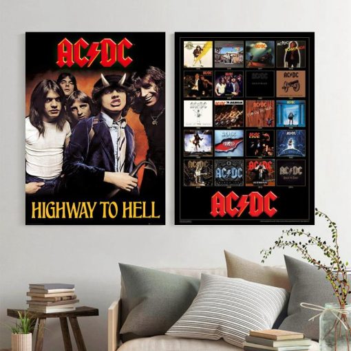 Pictures of the Australian Rock Band AC-DC Printed on Canvas - Image 24