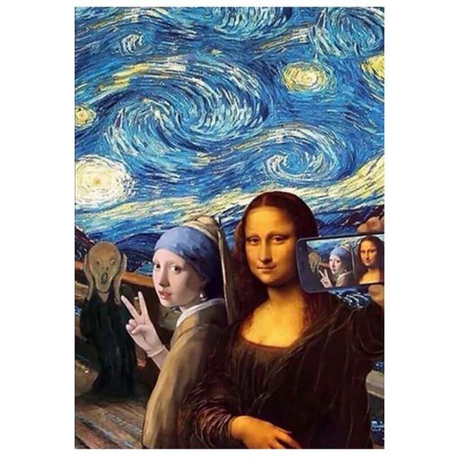 The Scream The Girl with Pearl Earrings and Mona Lisa in Starry Night - Image 2