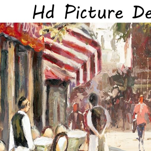 Paris City Street Painting Printed on Canvas - Image 7