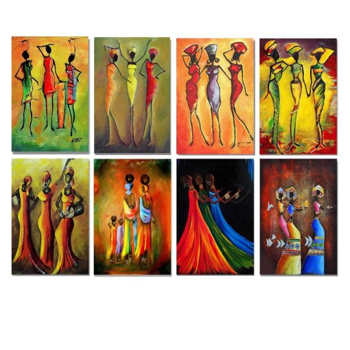 Abstract Painting of African Women Printed on Canvas - Image 2