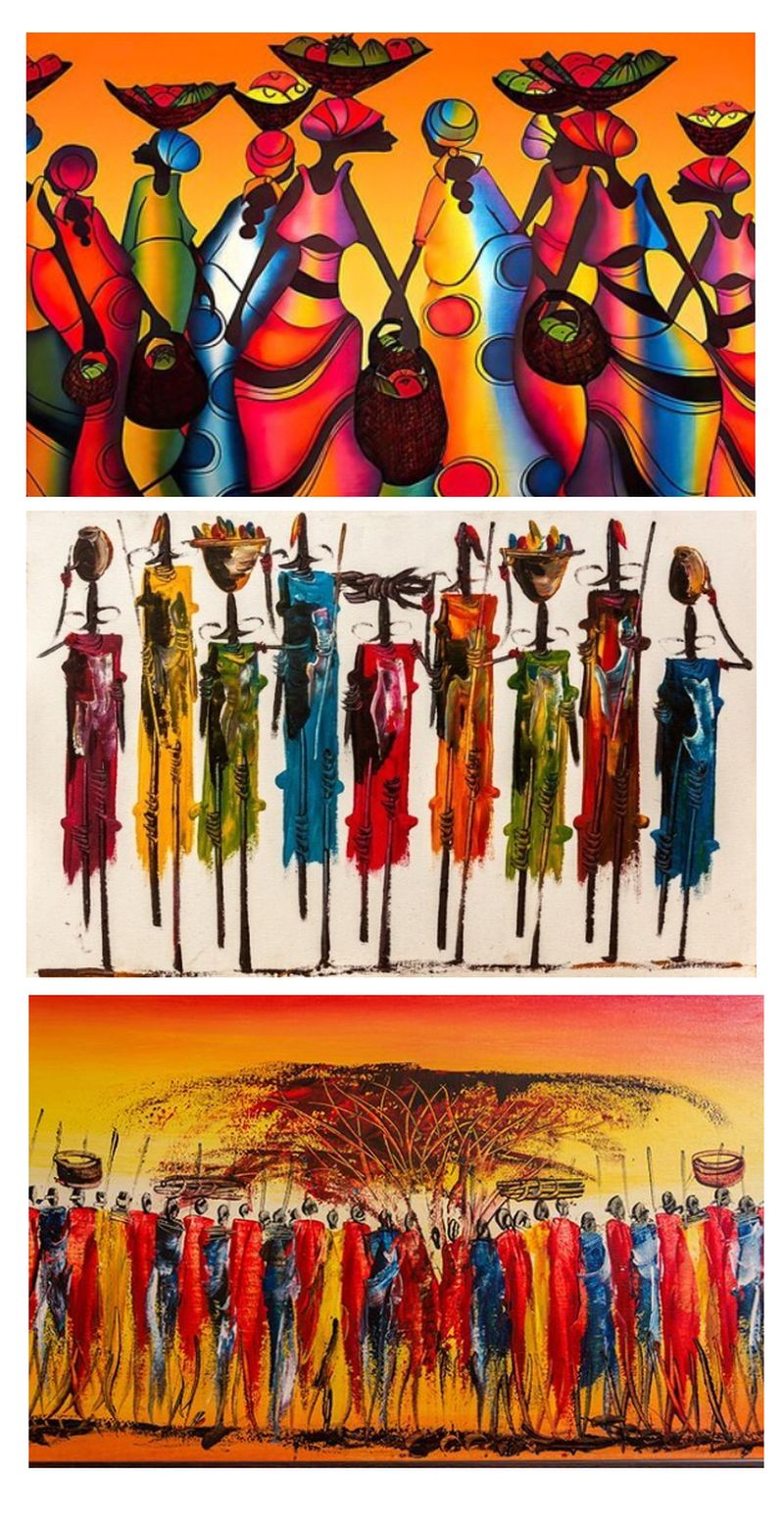 African Women Artwork Printed on Canvas 