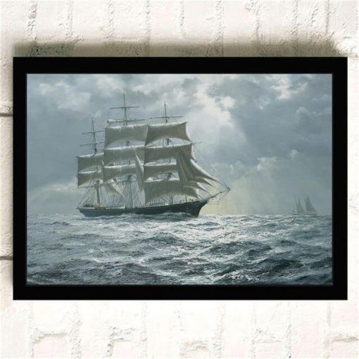 Sailing Ships Sail In The Waves Artworks Printed on Canvas - Image 3