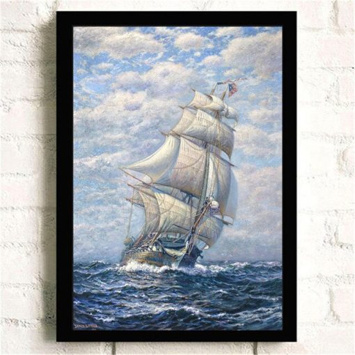 Sailing Ships Sail In The Waves Artworks Printed on Canvas - Image 9