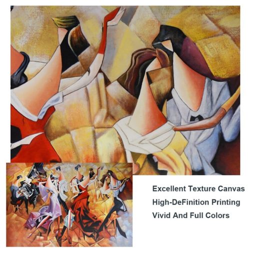 Abstract Party Painting with Dancing People Printed on Canvas - Image 5