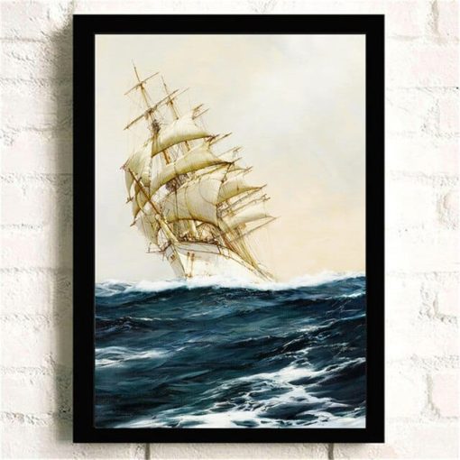 Sailing Ships Sail In The Waves Artworks Printed on Canvas - Image 8