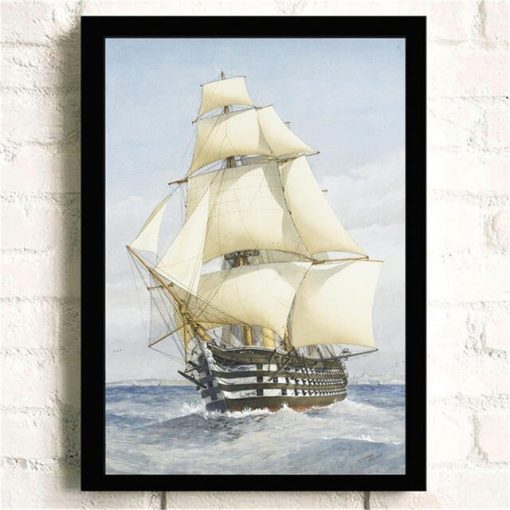 Sailing Ships Sail In The Waves Artworks Printed on Canvas - Image 10