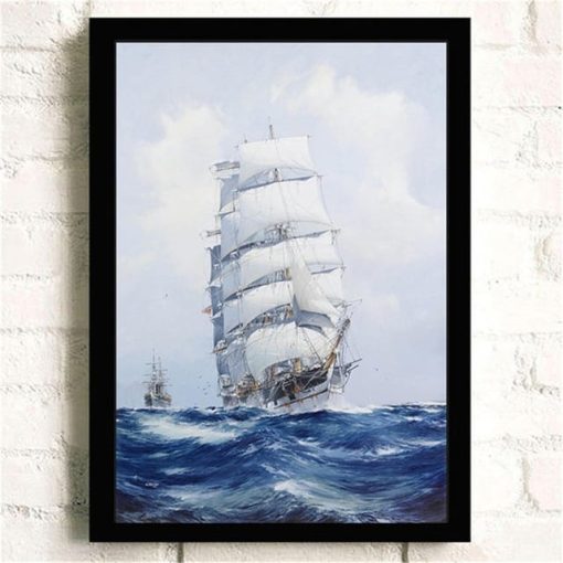 Sailing Ships Sail In The Waves Artworks Printed on Canvas - Image 11