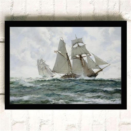 Sailing Ships Sail In The Waves Artworks Printed on Canvas - Image 6