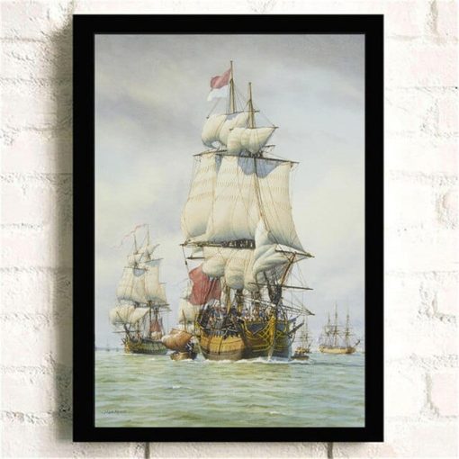 Sailing Ships Sail In The Waves Artworks Printed on Canvas - Image 13