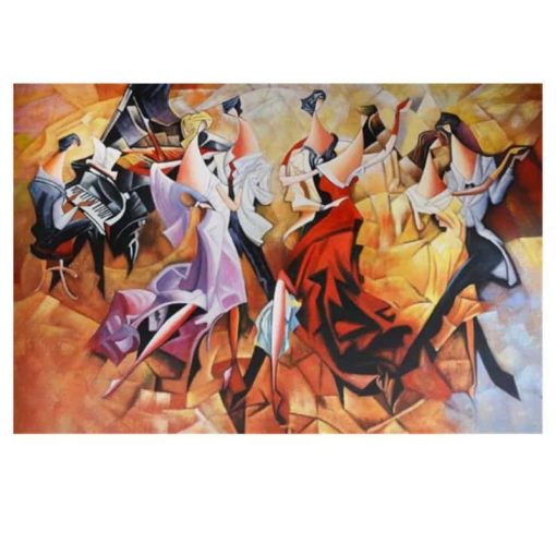 Abstract Party Painting with Dancing People Printed on Canvas - Image 3