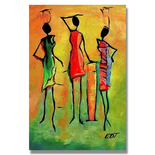 Abstract Painting of African Women Printed on Canvas - Image 7