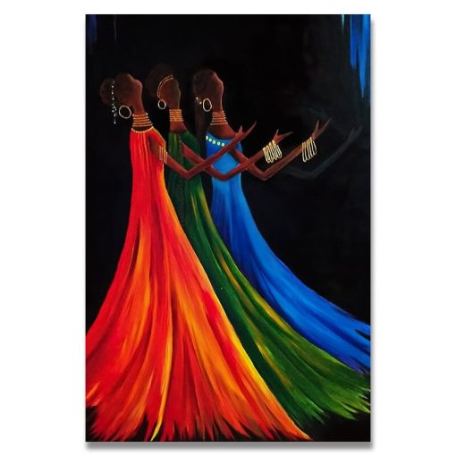 Abstract Painting of African Women Printed on Canvas - Image 3