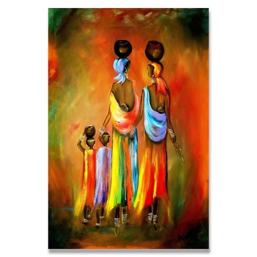 Abstract Painting of African Women Printed on Canvas - Image 9