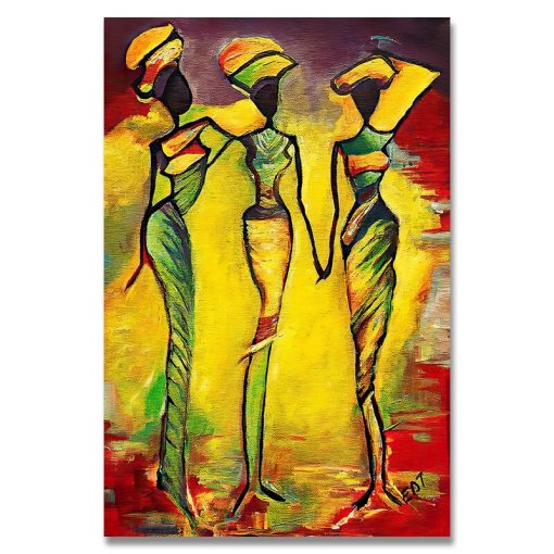 Abstract Painting of African Women Printed on Canvas - Image 8