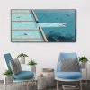 Swimmer Going To The Blue Ocean Painting Printed on Canvas