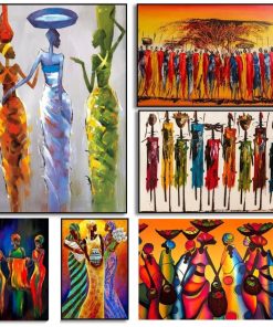 African Women Artwork Printed on Canvas 