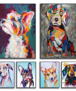 Fun Paintings of Dogs Printed on Canvas