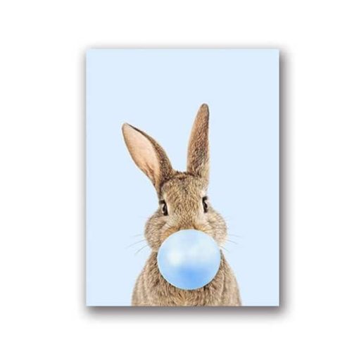 Cute Bunny Girls Wall Art Printed on Canvas - Image 4