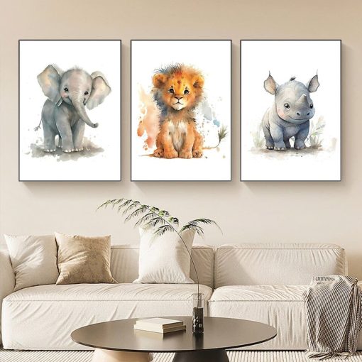 Cute Baby Animals Artworks Printed on Canvas - Image 11