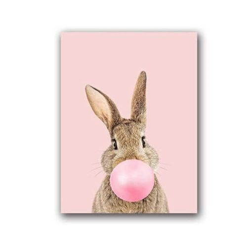 Cute Bunny Girls Wall Art Printed on Canvas - Image 12