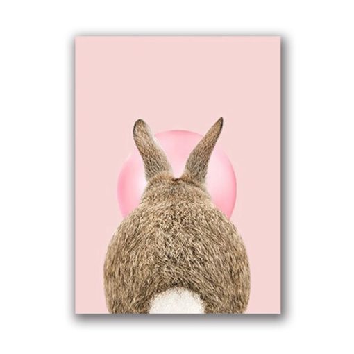 Cute Bunny Girls Wall Art Printed on Canvas - Image 13