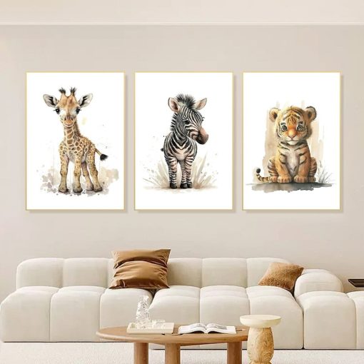 Cute Baby Animals Artworks Printed on Canvas - Image 2