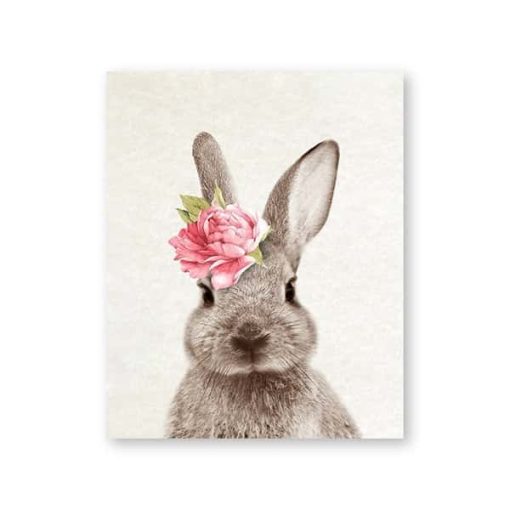 Cute Bunny Girls Wall Art Printed on Canvas - Image 14