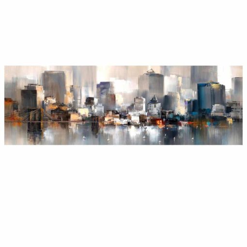 Abstract City Landscape Painting Printed on Canvas - Image 2