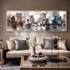 Abstract City Landscape Painting Printed on Canvas