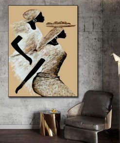 Abstract Painting of Black Women Printed on Canvas