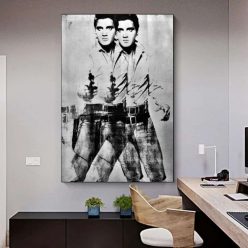 Double Elvis by Andy Warhol 1963 Printed on Canvas