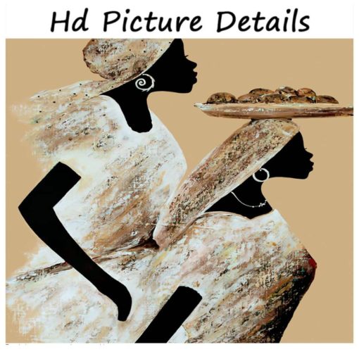 Abstract Painting of Black Women Printed on Canvas - Image 4