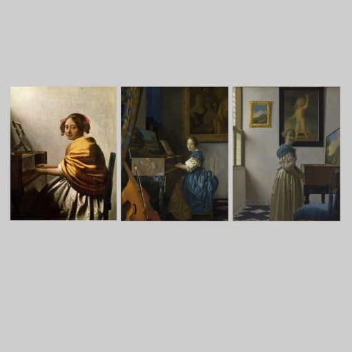 Paintings by Johannes Vermeer Printed on Canvas - Image 6