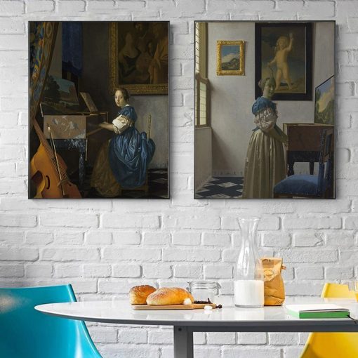 Paintings by Johannes Vermeer Printed on Canvas - Image 2