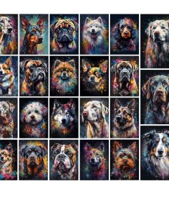 Paintings of Beautiful Dogs Printed on Canvas