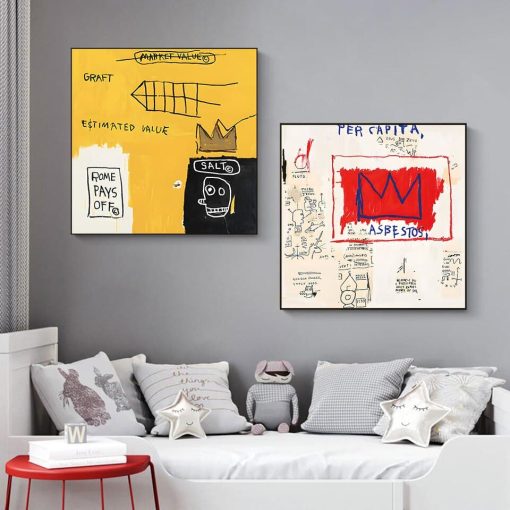 Artworks by Jean-Michel Basquiat Printed on Canvas - Image 21