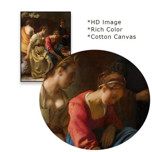 Famous Paintings by Johannes Vermeer Printed on Canvas - Image 11