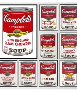 Campbell Soup Cans by Andy Warhol Printed on Canvas