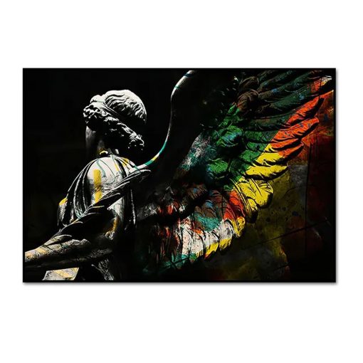 Graffiti Art on Michelangelo Statues Printed on Canvas - Image 9