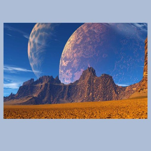 Moon Planet Landscape Printed on Canvas - Image 3