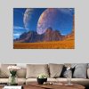 Moon Planet Landscape Printed on Canvas