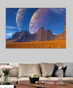 Moon Planet Landscape Printed on Canvas