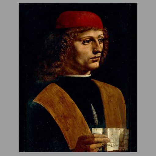 Portrait of a Musician by Leonardo da Vinci Printed on Canvas - Image 3