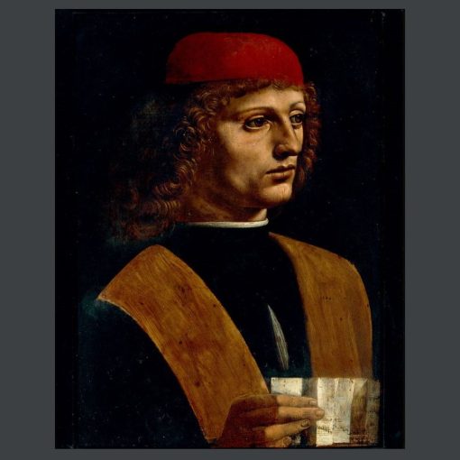 Portrait of a Musician by Leonardo da Vinci Printed on Canvas - Image 4