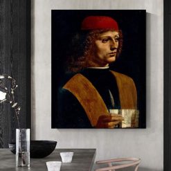 Portrait of a Musician by Leonardo da Vinci Printed on Canvas